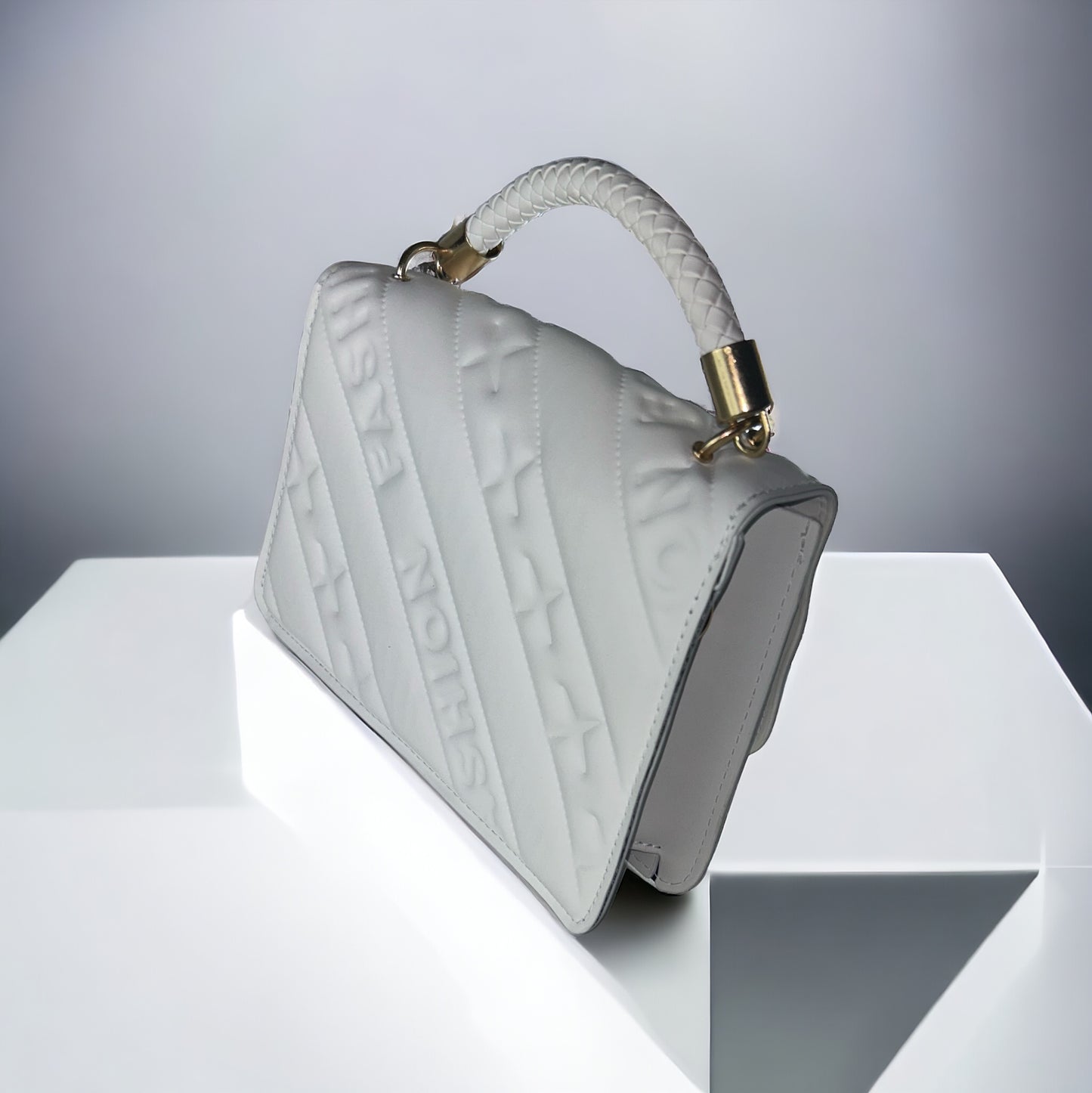 Kashpire | Tribeca Mini Quilted Handbag in White | L24