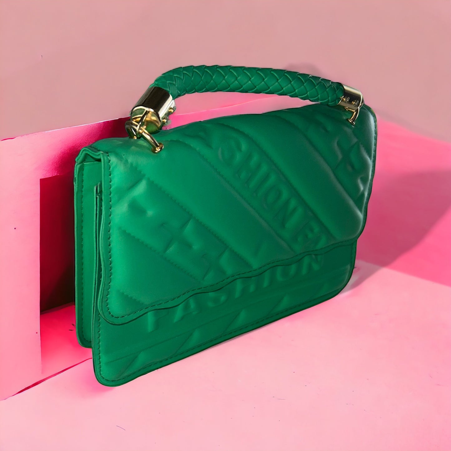 Kashpire | Tribeca Mini Quilted Handbag in Green | L22