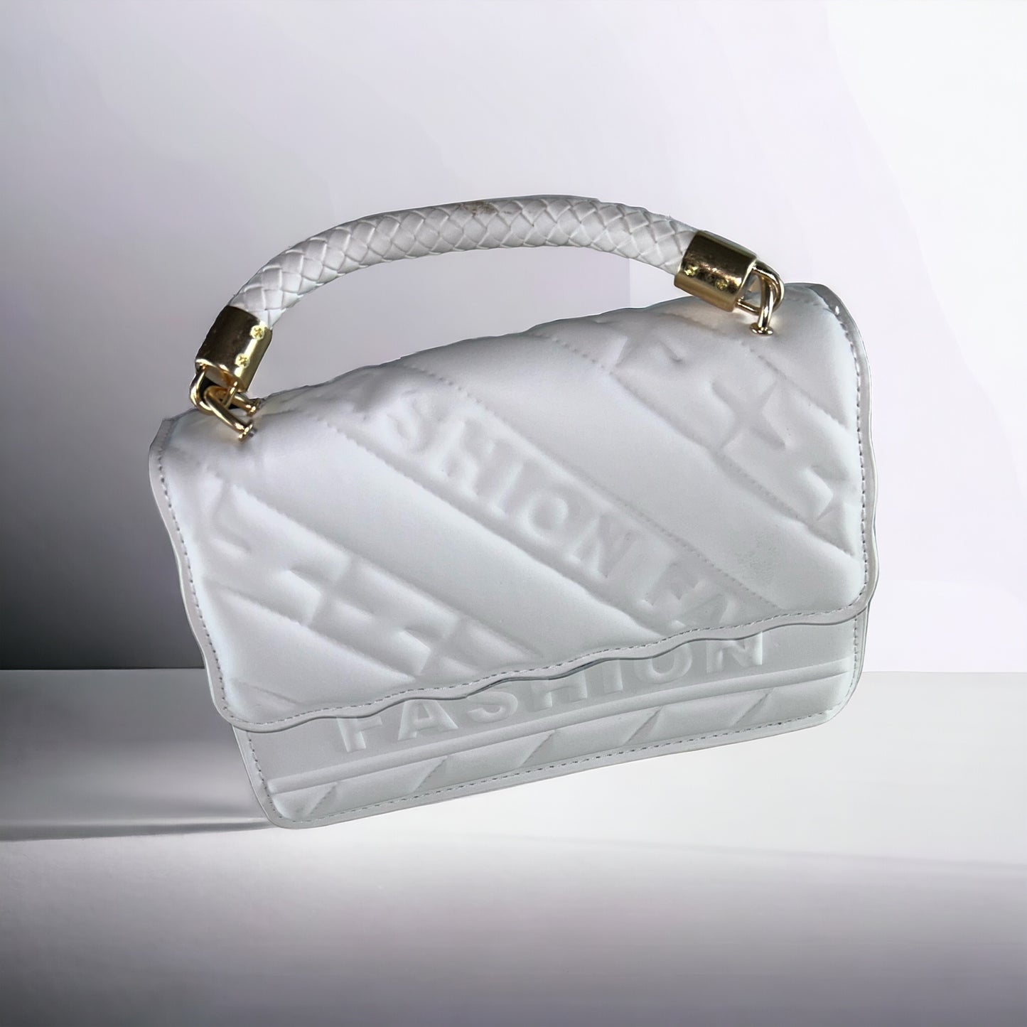 Kashpire | Tribeca Mini Quilted Handbag in White | L24